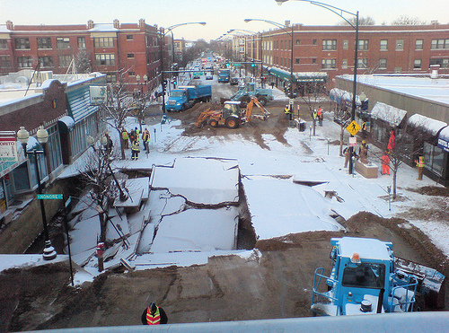 Montrose Avenue after the flood, January 2008